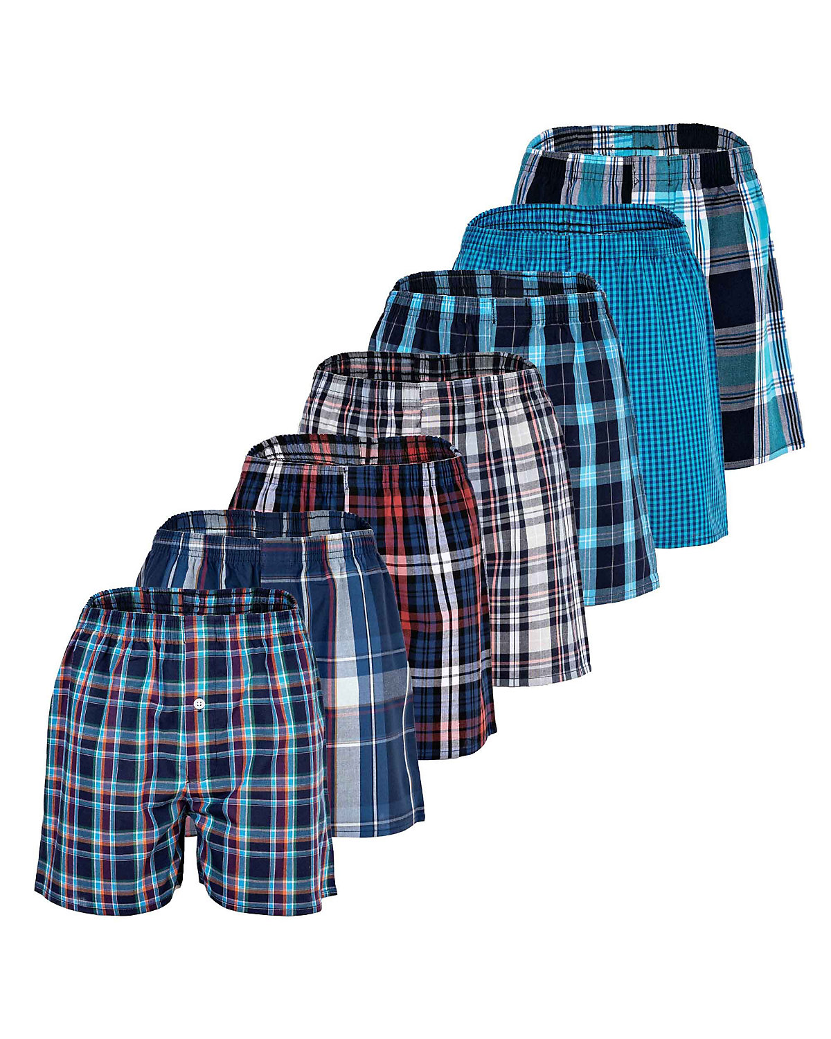 Jungen Web-Boxershorts, 7er Pack - American Boxer-Shorts, gemustert, Spar-Pack Boxershorts für Jungen
