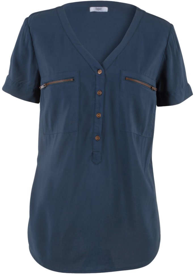 Viskose Bluse, Kurzarm