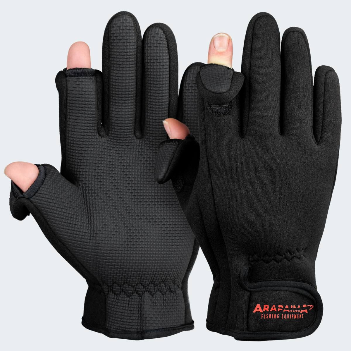 Arapaima Fishing Equipment Black Neopren Angelhandschuhe