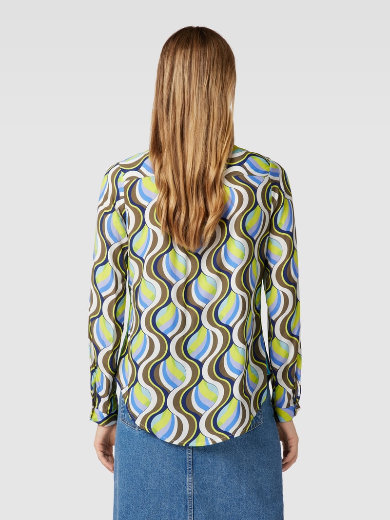 Bluse mit kurzer Knopfleiste Modell 'Schlupf' in khaki