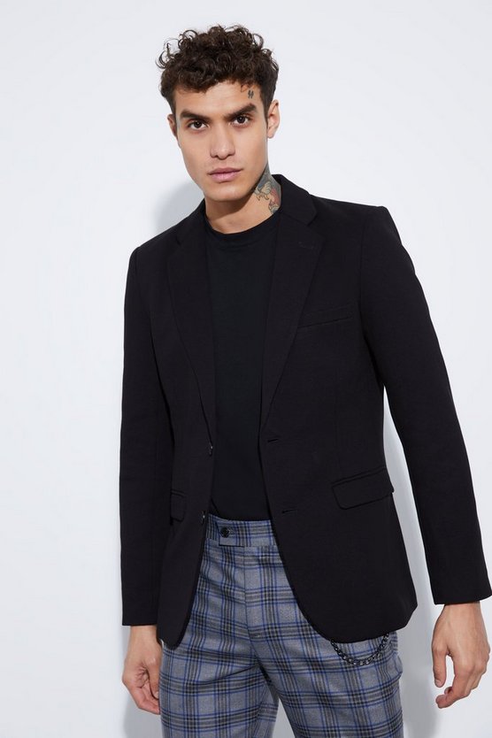 Einreihiger Skinny Jersey-Blazer