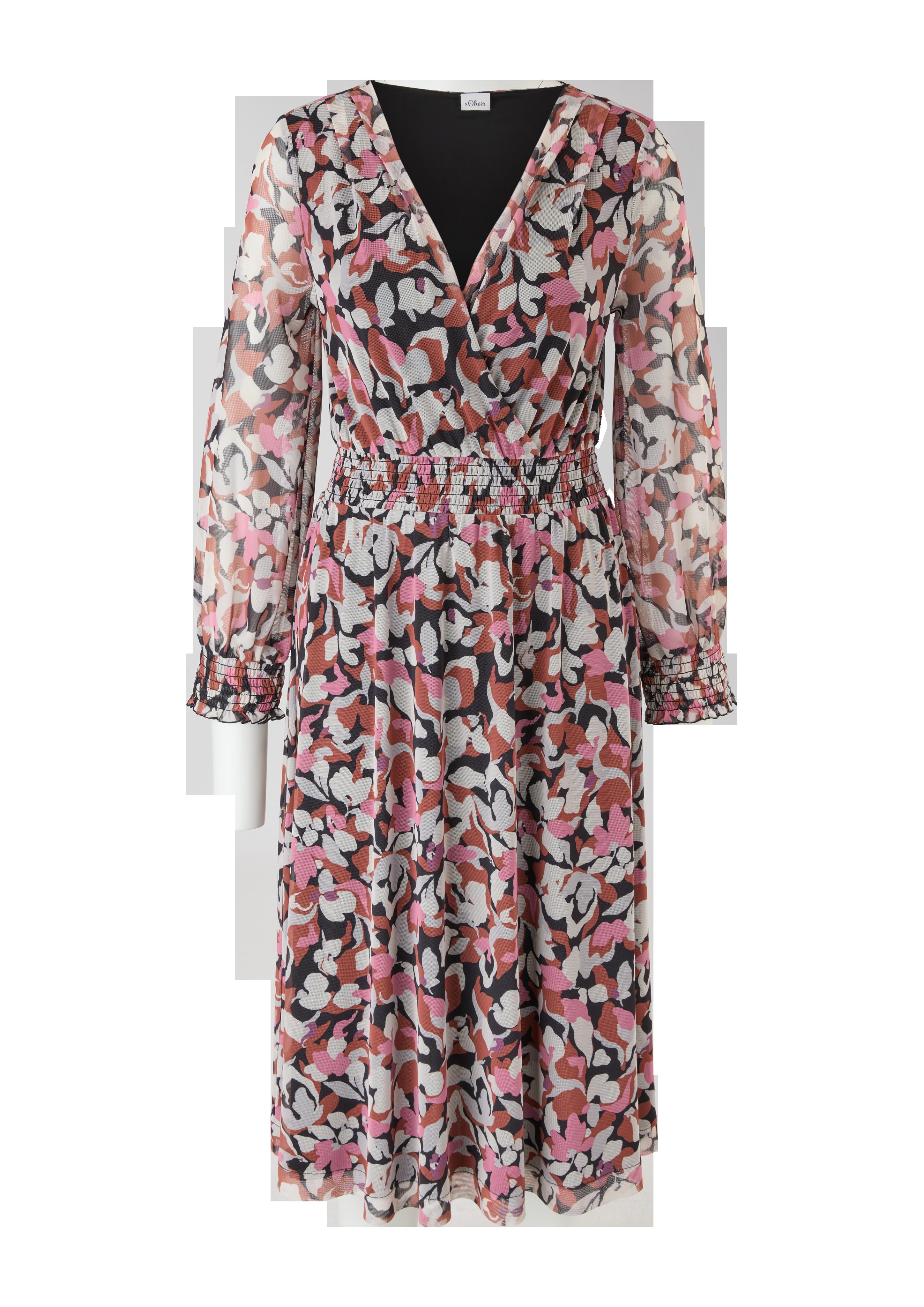 Meshkleid mit Smok-Details  2120949-99A4