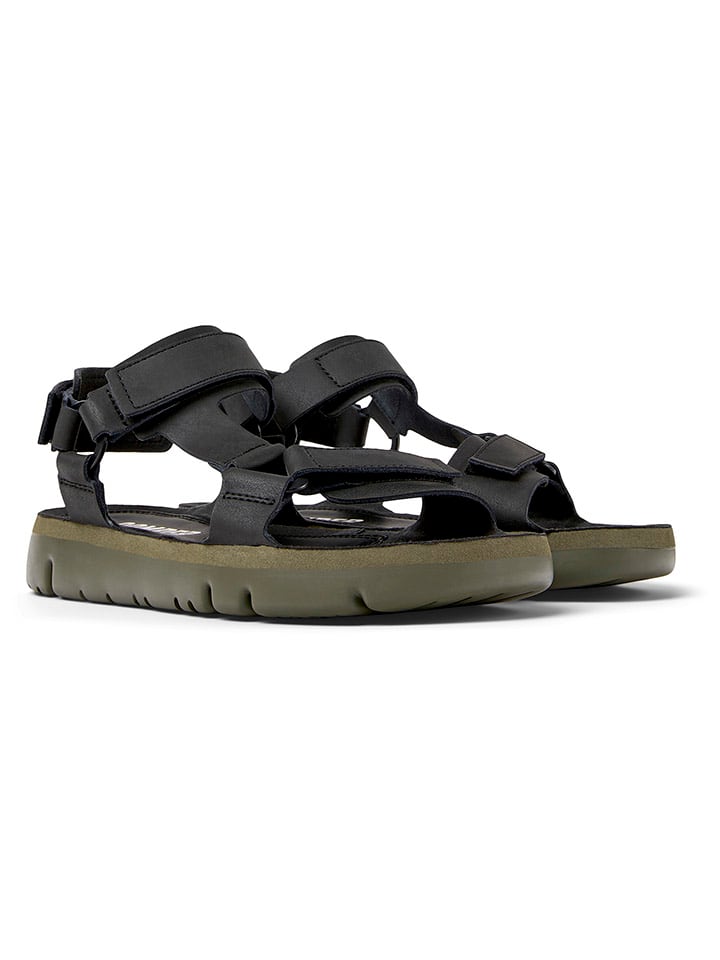 Camper Leder-Sandalen in Schwarz günstig kaufen