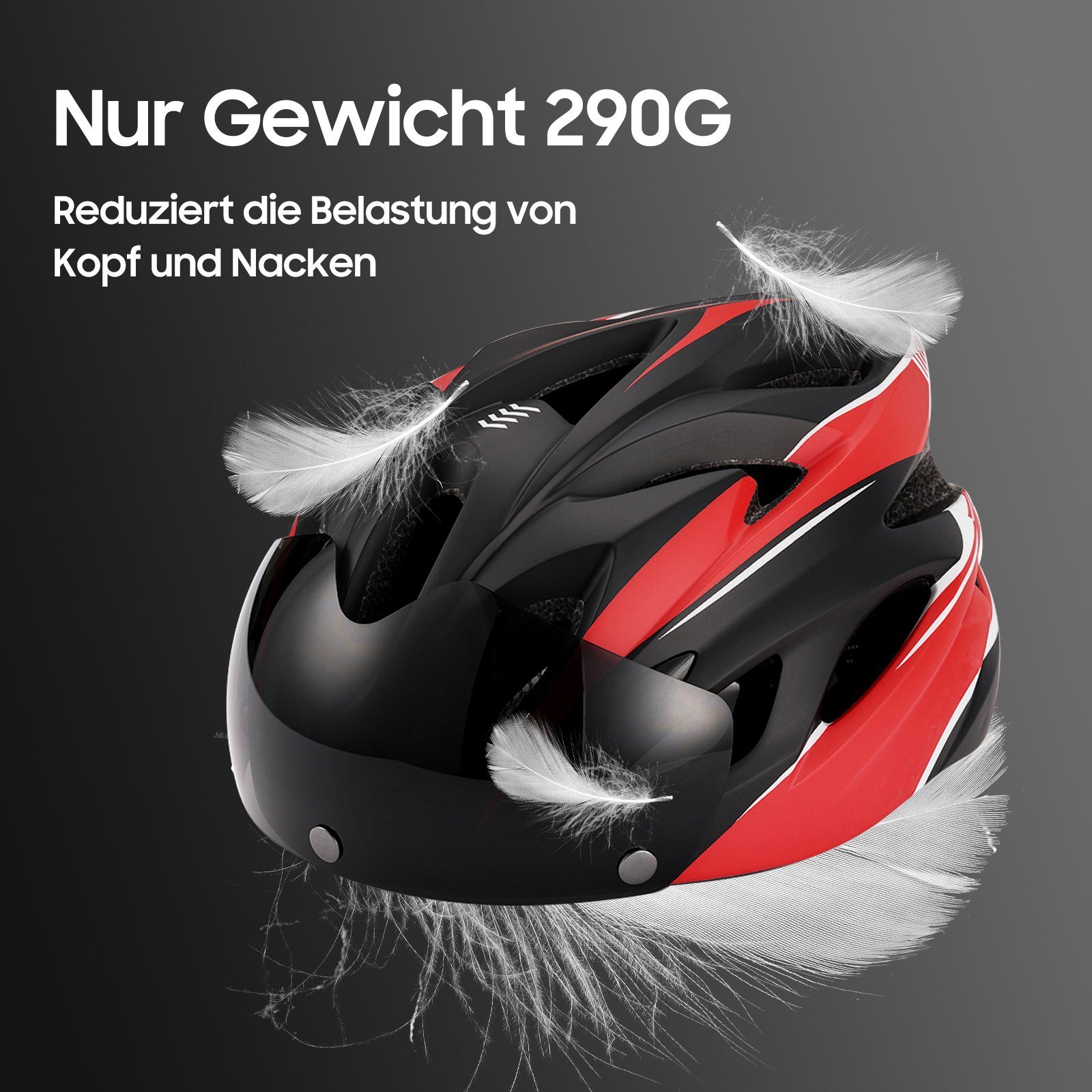 iceagle Fahrradhelm Radhelm Cityhelm mit integriertem LED-Rücklicht 58-62cm (Leichter Fahrradhelm für Erwachsene – Fahrradhelm für Männer und Frauen, bequem mit Polstern, 1-tlg., Leichter, Optimal Belüfteter & Stoßdämpfend, hochschützend), mit integr