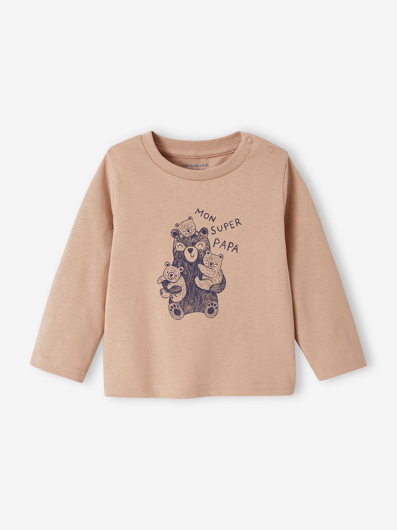 Lot de 2 tee-shirts Basics bébé manches longues beige