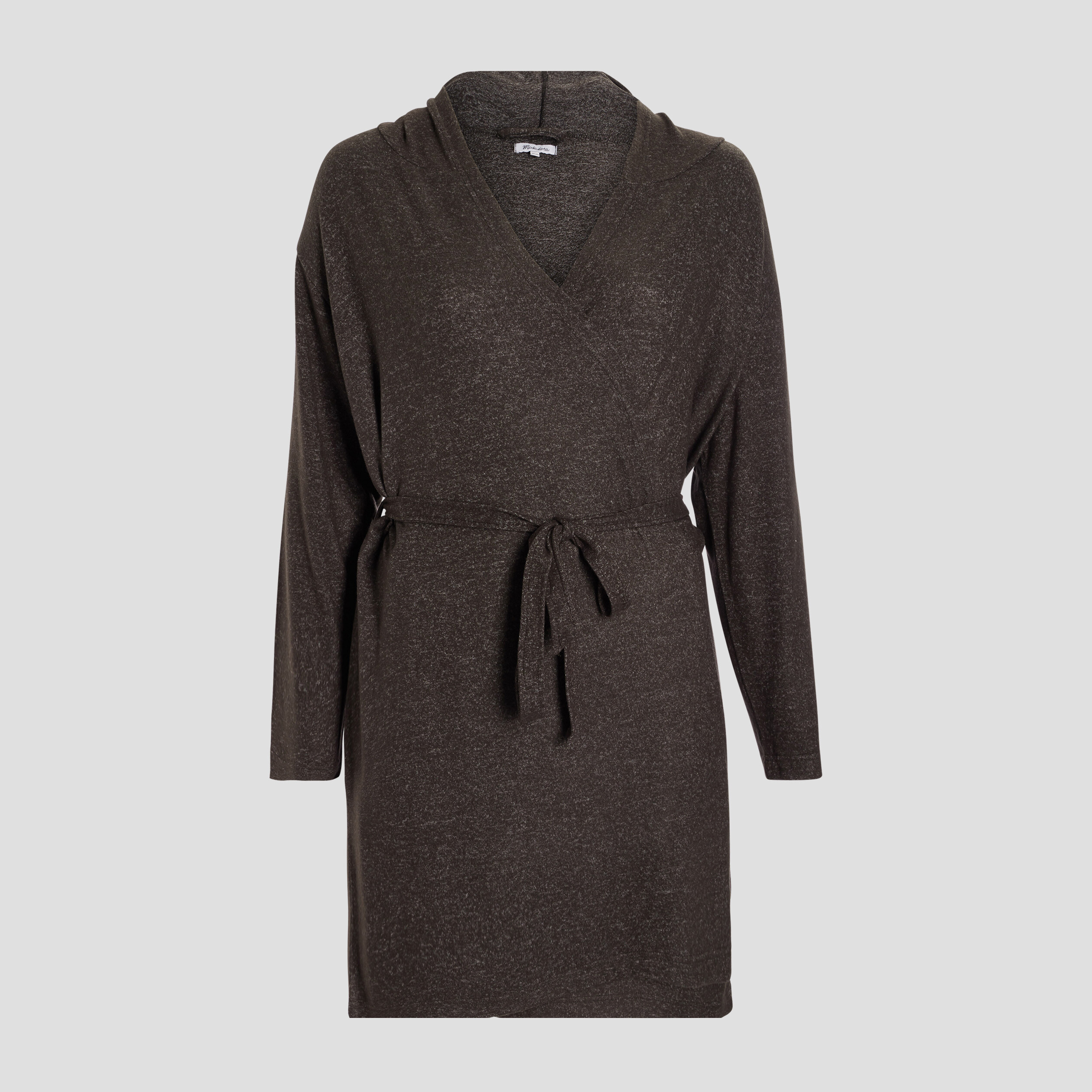 Peignoir droit ceinturé gris foncé femme grande taille | La Halle