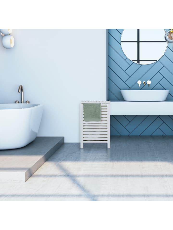 relaxdays Wäschetruhe in Weiß - (B)45 x (H)65,5 x (T)45 cm günstig kaufen onesize