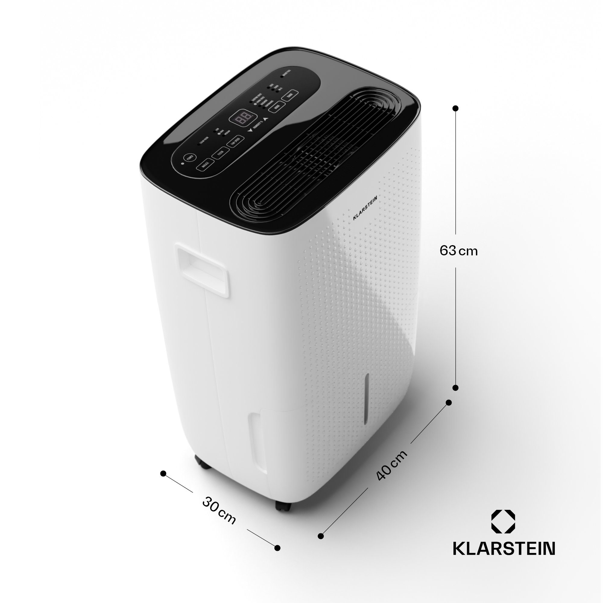 Klarstein Luftentfeuchter DryFy Connect 60 Luftentfeuchter, Elektrisch 60l/d 8 L Wasser Tank Wifi App