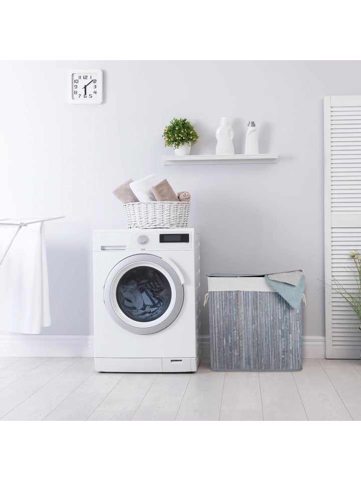 relaxdays Wäschekorb in Weiß - (B)62,5 x (H)62 x (T)42,5 cm günstig kaufen onesize