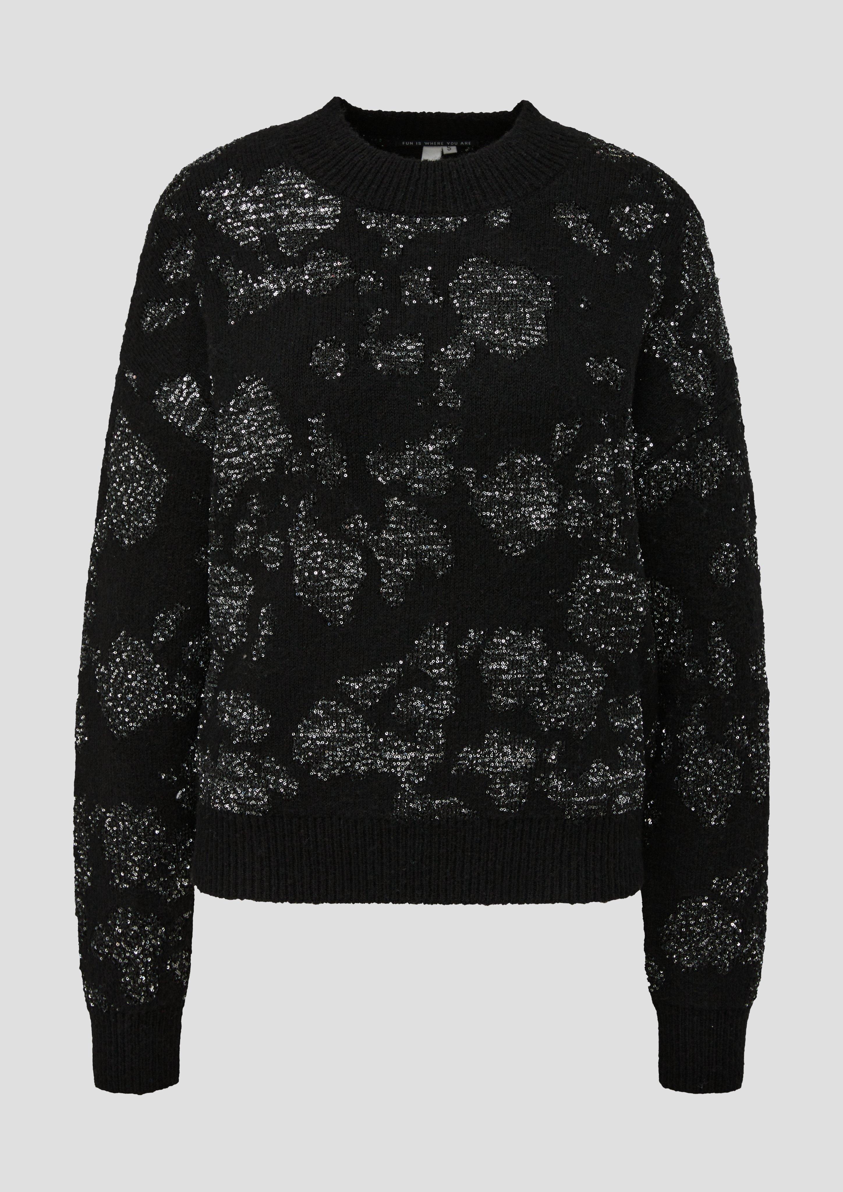 Strickpullover mit Pailletten  2137900-99X0