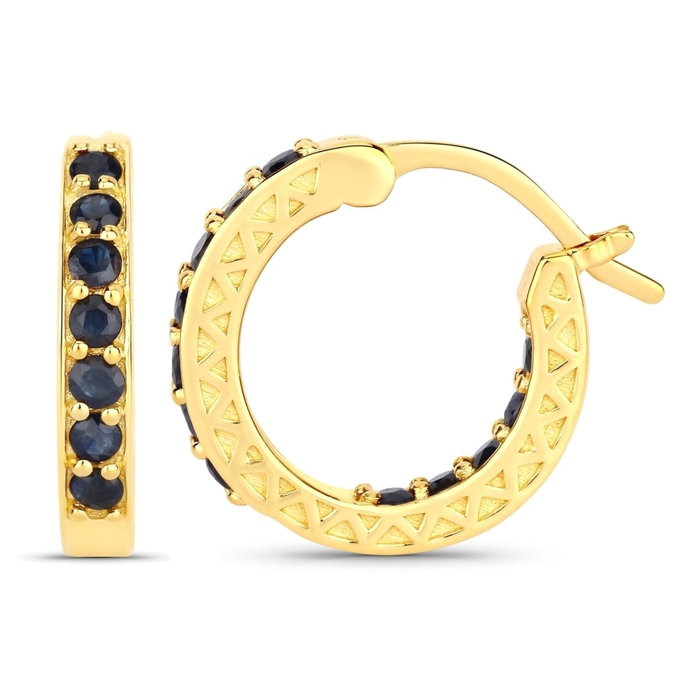 Rafaela Donata Boucles doreilles Argent sterling Saphir en Or jaune Bijoux