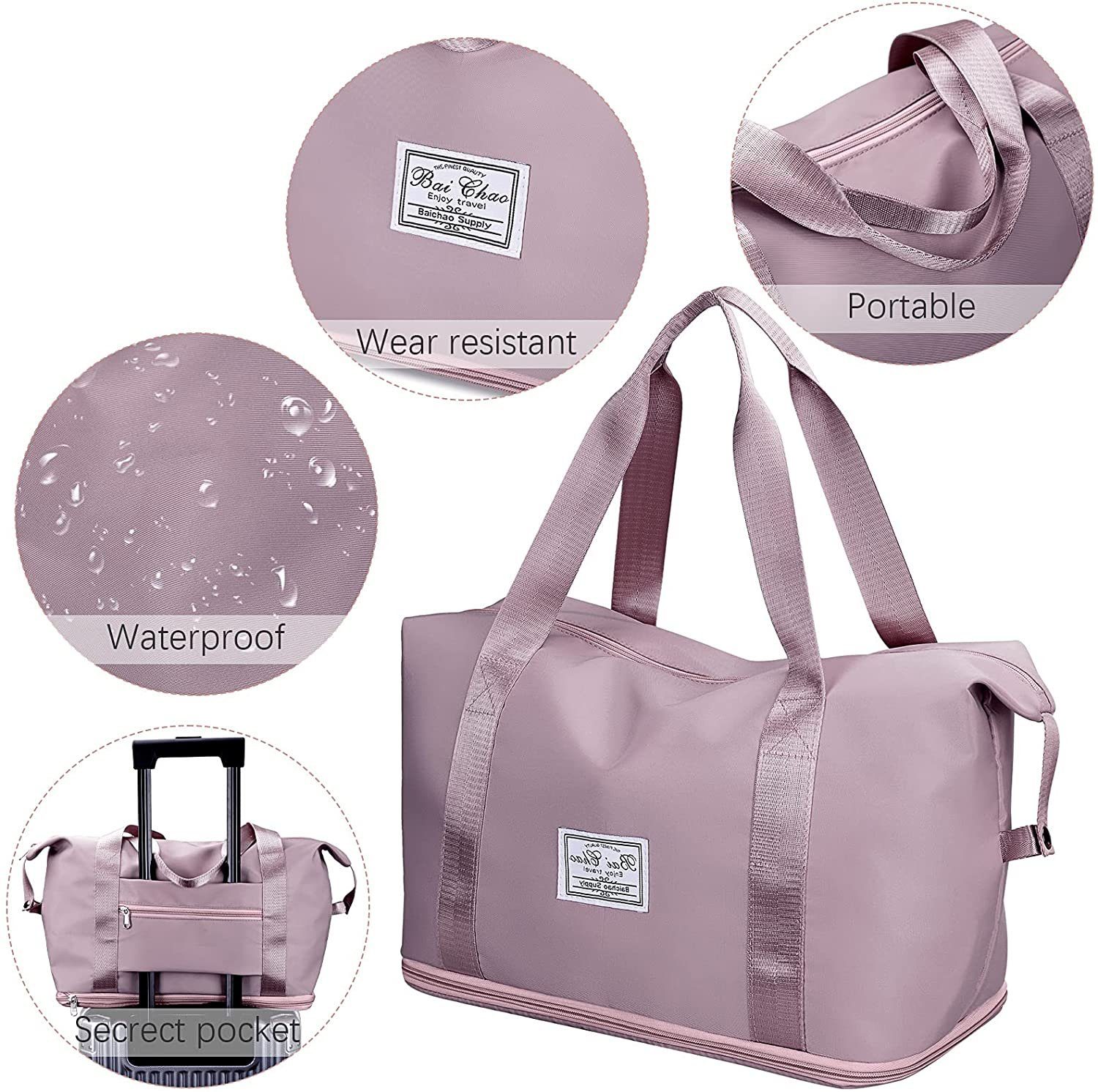 Mutoy Reisetasche Reisetasche Weekender,Fitnesstasche,Sporttasche,Große Umhängetasche, Atmungsaktiv, wasserdicht, lagerfähig, verschleißfest,Große Kapazität