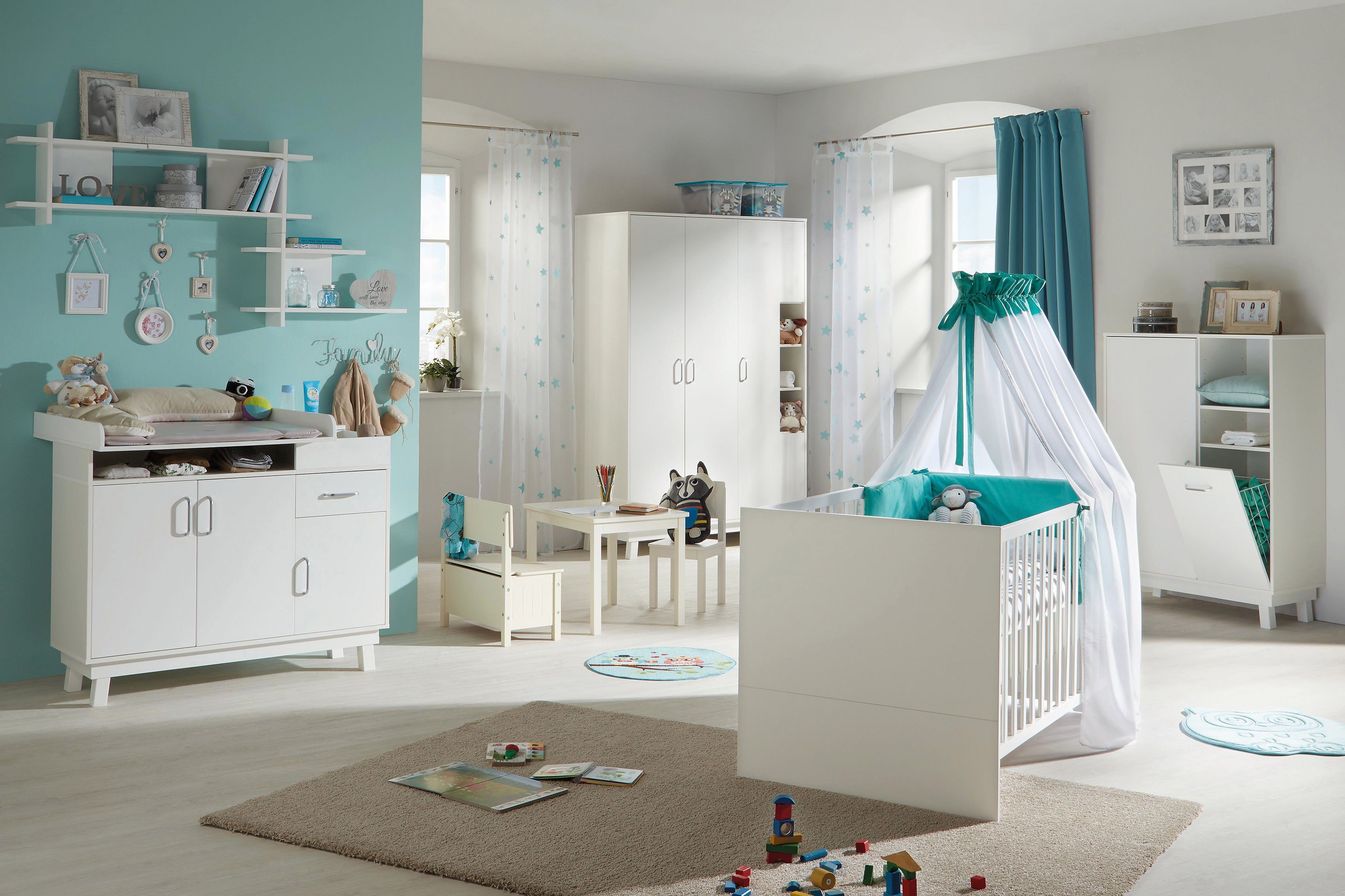 roba® Kinderkleiderschrank Nordic, weiß 3-türig; Made in Europe