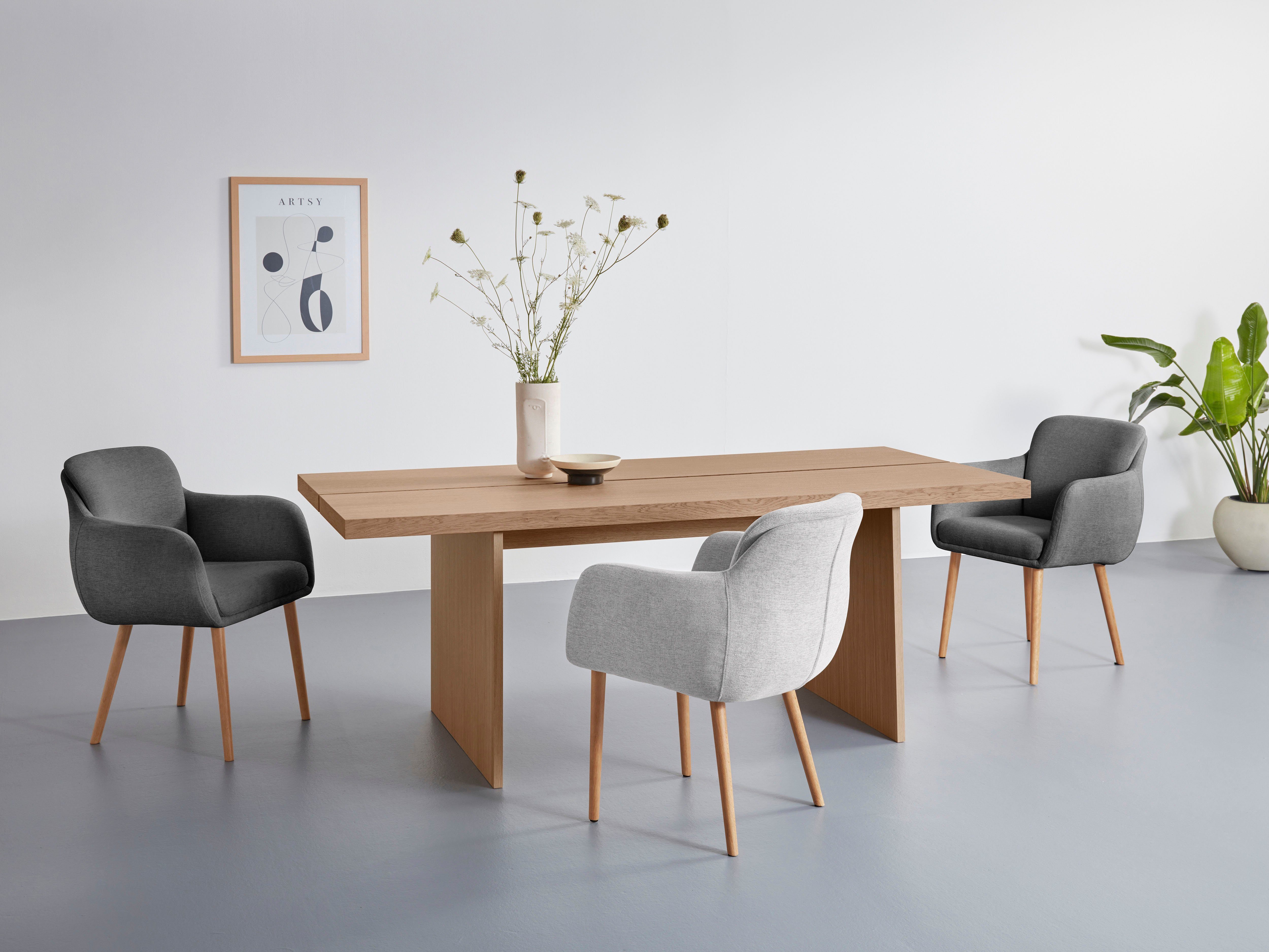 LeGer Home by Lena Gercke Esszimmerstuhl Donnica, pflegeleichter Webstoff, schwarzen Metallbeinen