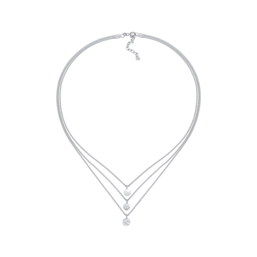 Elli Elli Collier Femmes Choker Layer Three Row Plate Boho Trend Blogger en argent ste collier