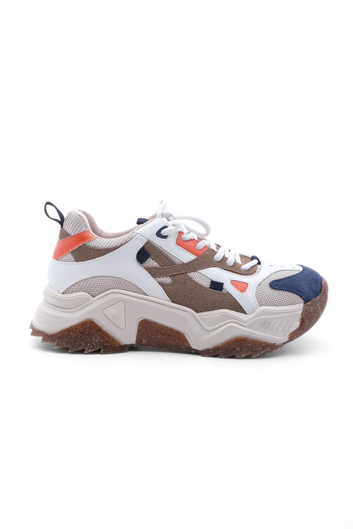 Marjin  Damen Sneaker mit hoher Sohle, Schnürschuh, Sportschuh Edisa Powder