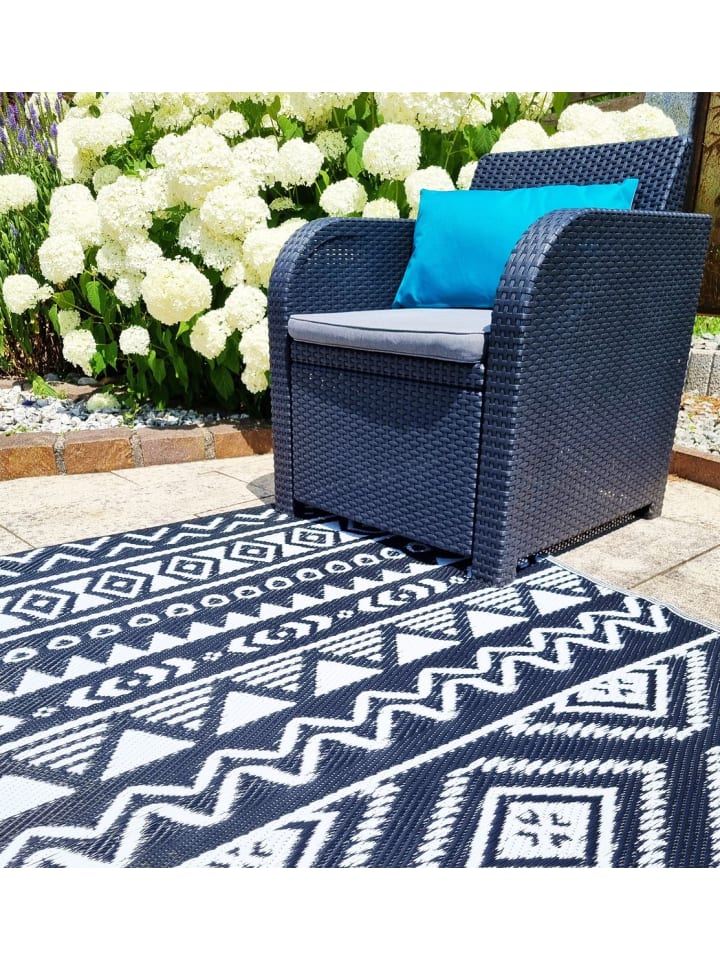 JACK Outdoor Teppich 120x180cm In- & Outdoor in Abstrakt Schwarz günstig kaufen 120x180cm