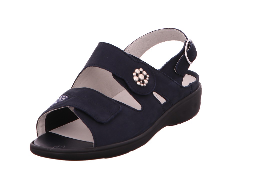 WALDLÄUFER Komfort Sandalen blau DENVER GIRAFFESTRETCH