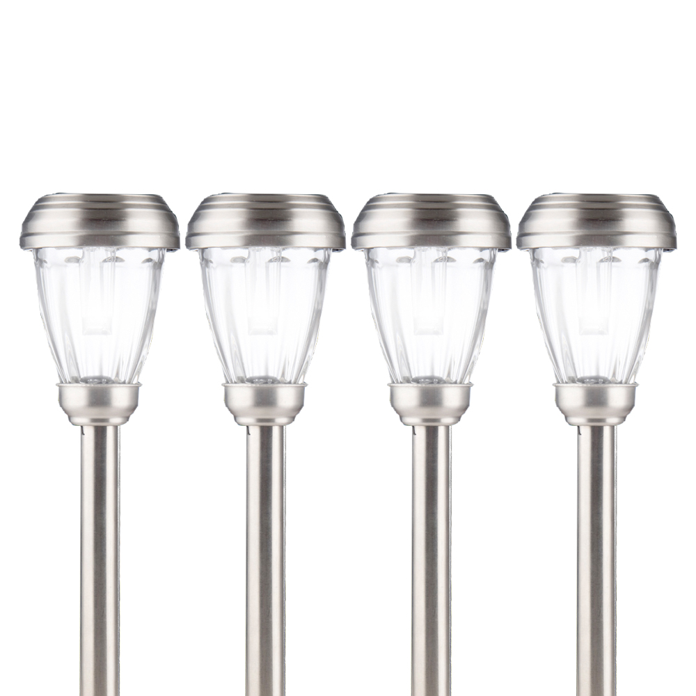 EZSolar Edelstahl-Solarleuchte - 4er Set