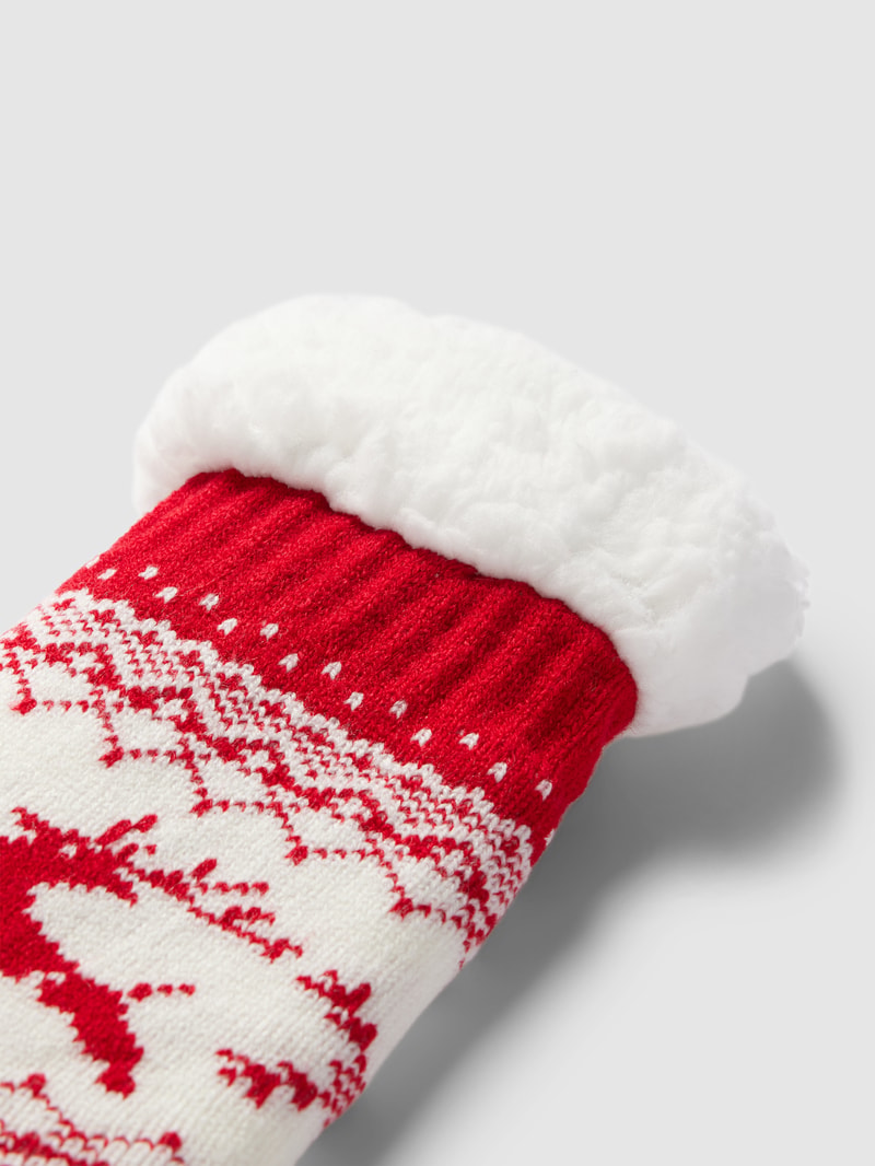 Socken in Strick-Optik in rot