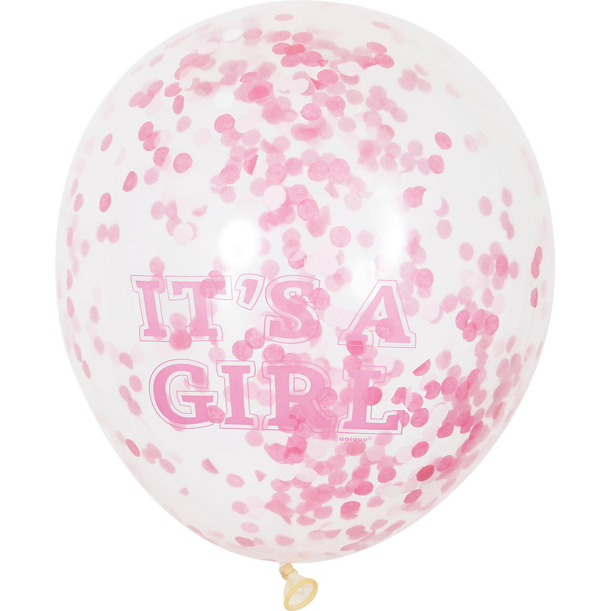 Luftballons It's a Girl, Latex, 29 cm, mit Konfetti, 6 Stück