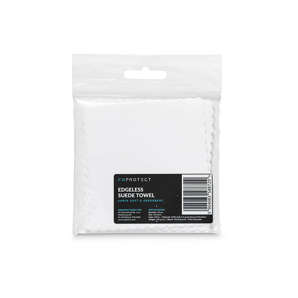 FX Protect Randloses Suede Velourstuch 10×10 weiß 10Stk.