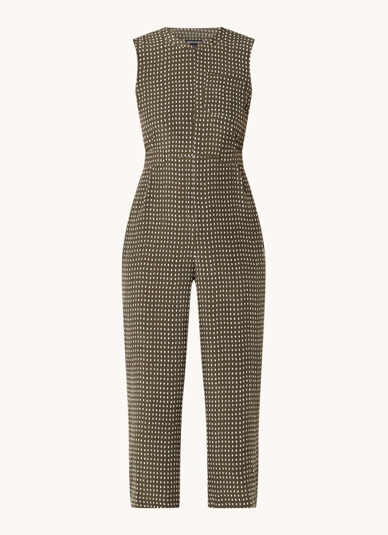 Whistles Josie tapered fit cropped jumpsuit with tie belt