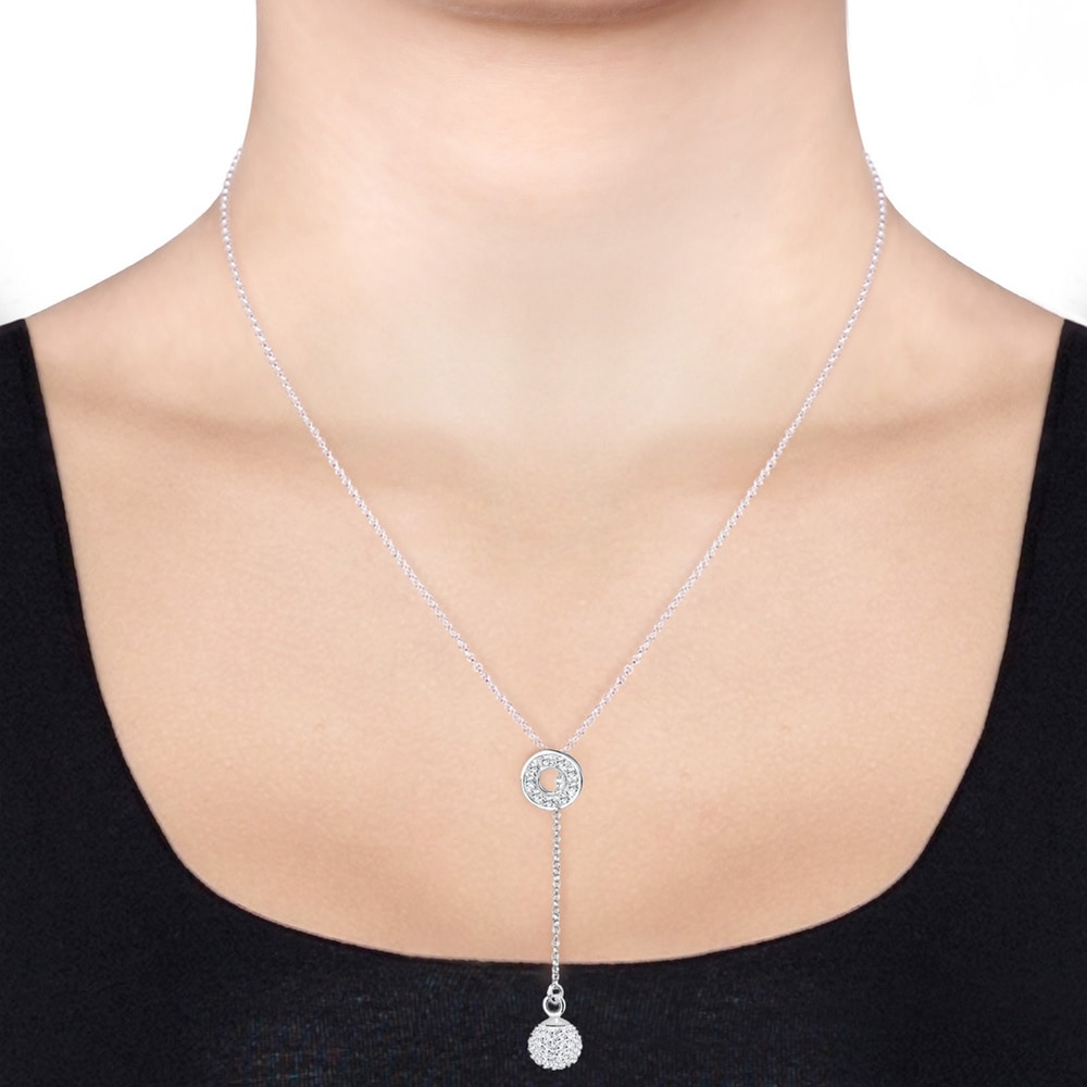 Elli Elli Collier Femme Boule avec Cristal - (925/1000) Argent collier