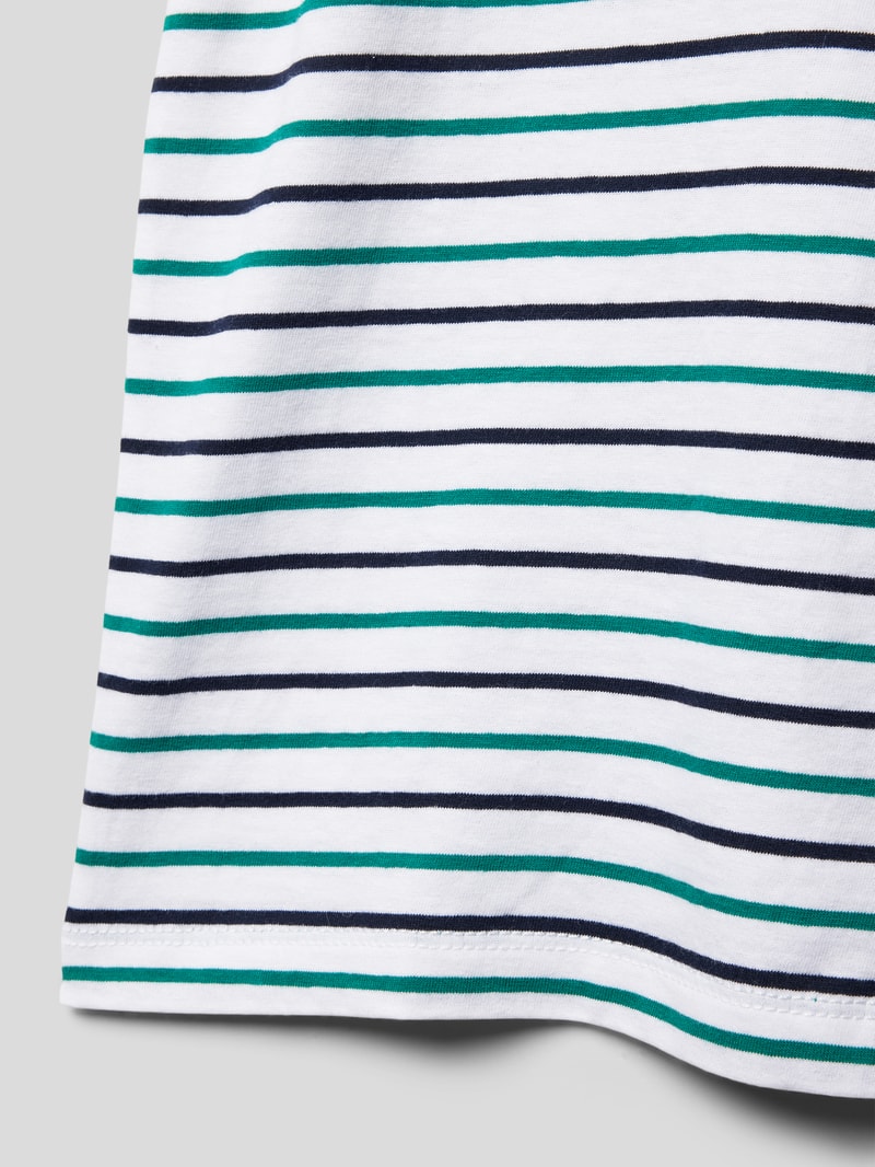 T-Shirt aus Baumwolle mit Streifenmuster in weiß