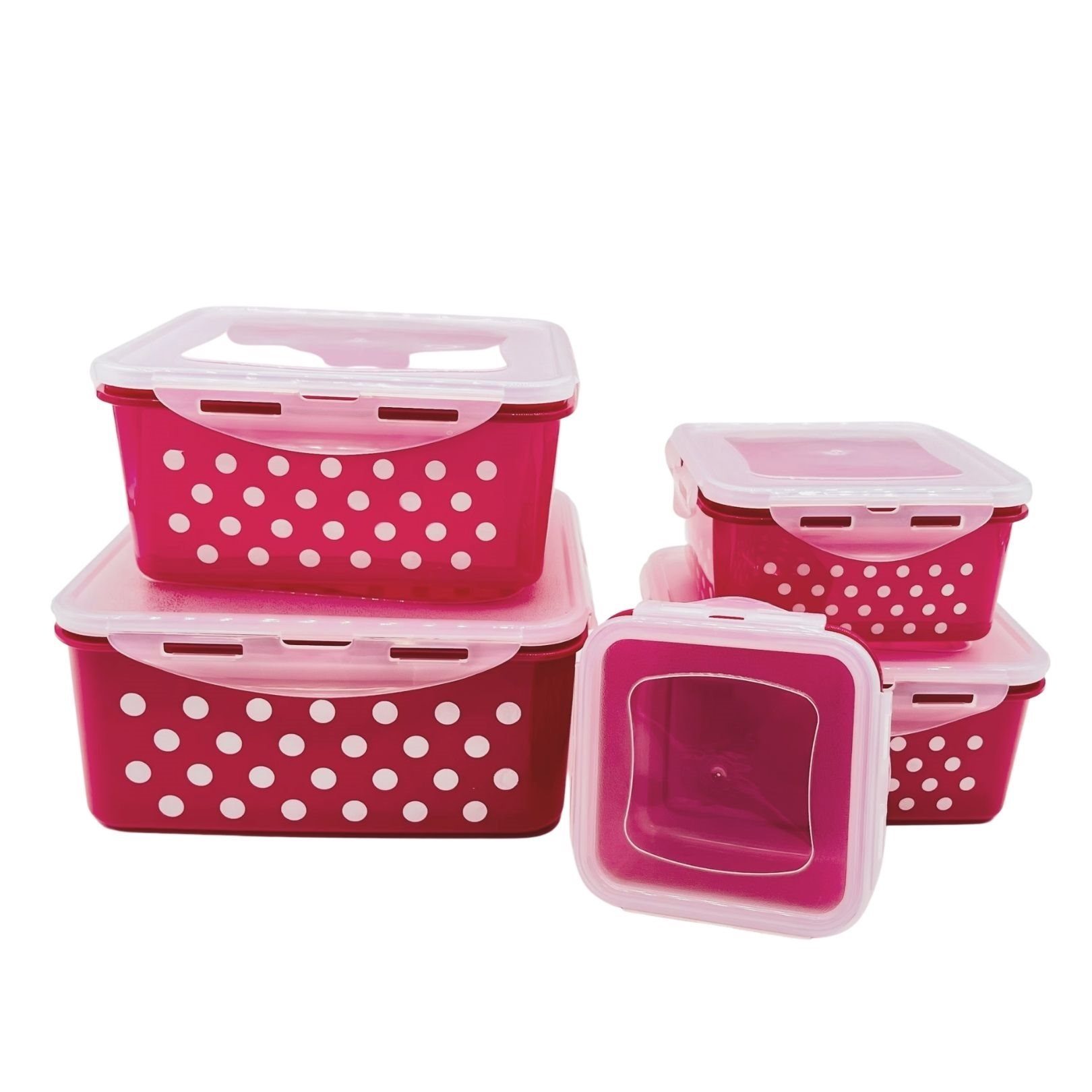 Plentyfy Frischhaltedose Frischesystem, Kunststoff, (Bunte Küche Set, 10-tlg., 10 tlg., 5 Dosen, 5 Deckel), Frischhaltedose mit Deckel - Vorratsdosen Set