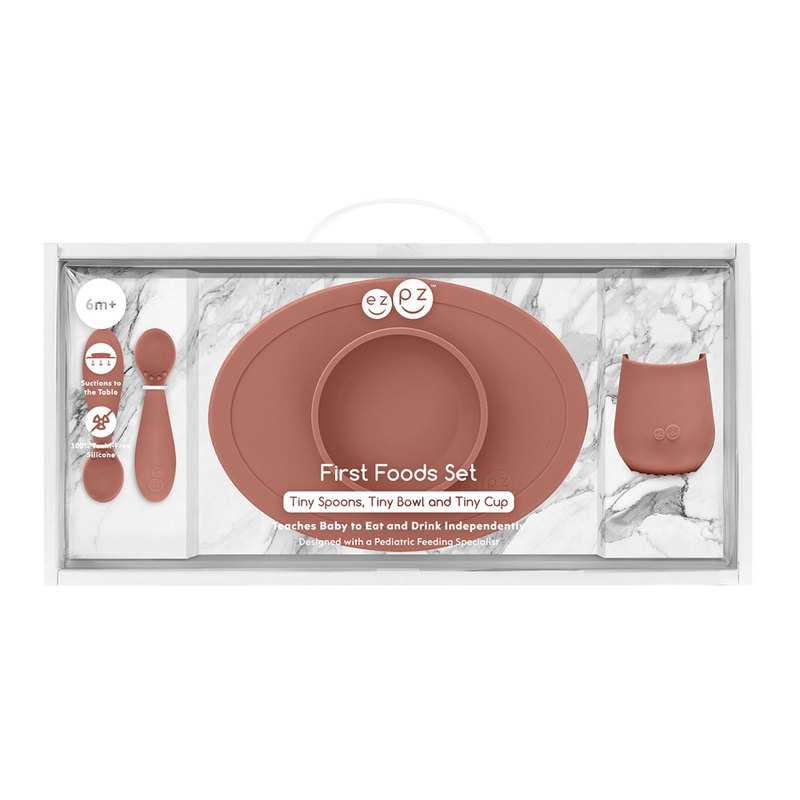 Coffret repas antidérapant first food rouge ancien ezpz