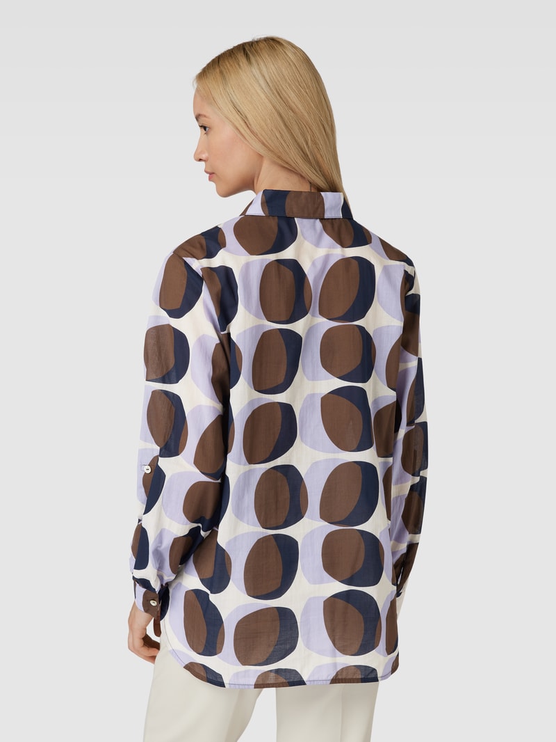 Bluse mit Allover-Muster Modell 'Fumine witty' in mittelbraun
