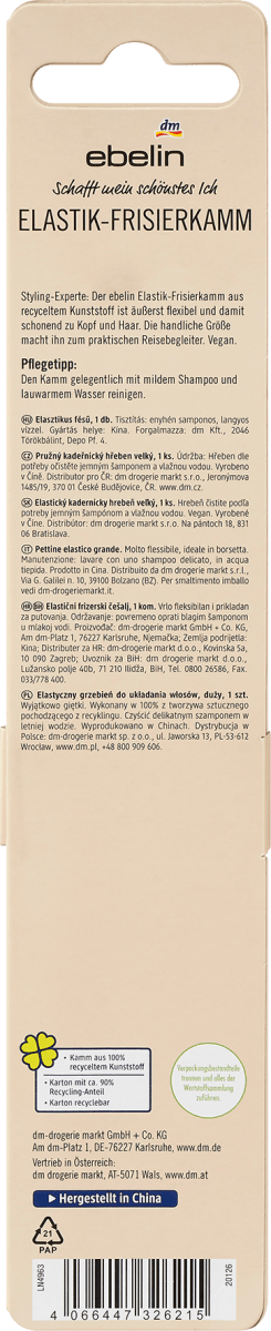 Elastik-Frisierkamm groß, 1 St
