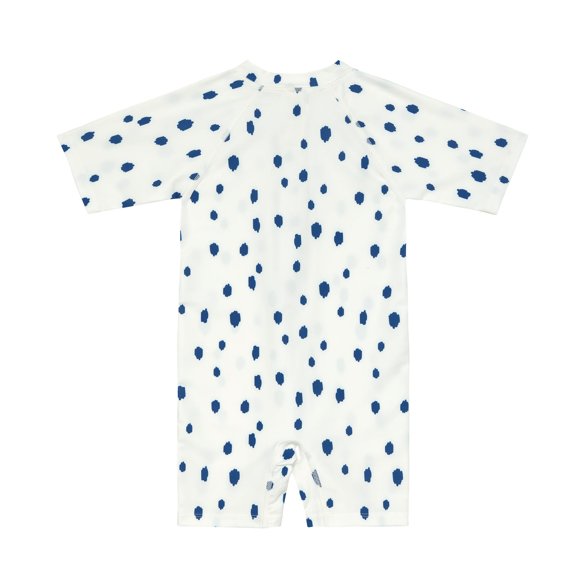 Schwimmanzug Kinder Kurzarm (UV Schutz) - Punkte, Blau Weiß