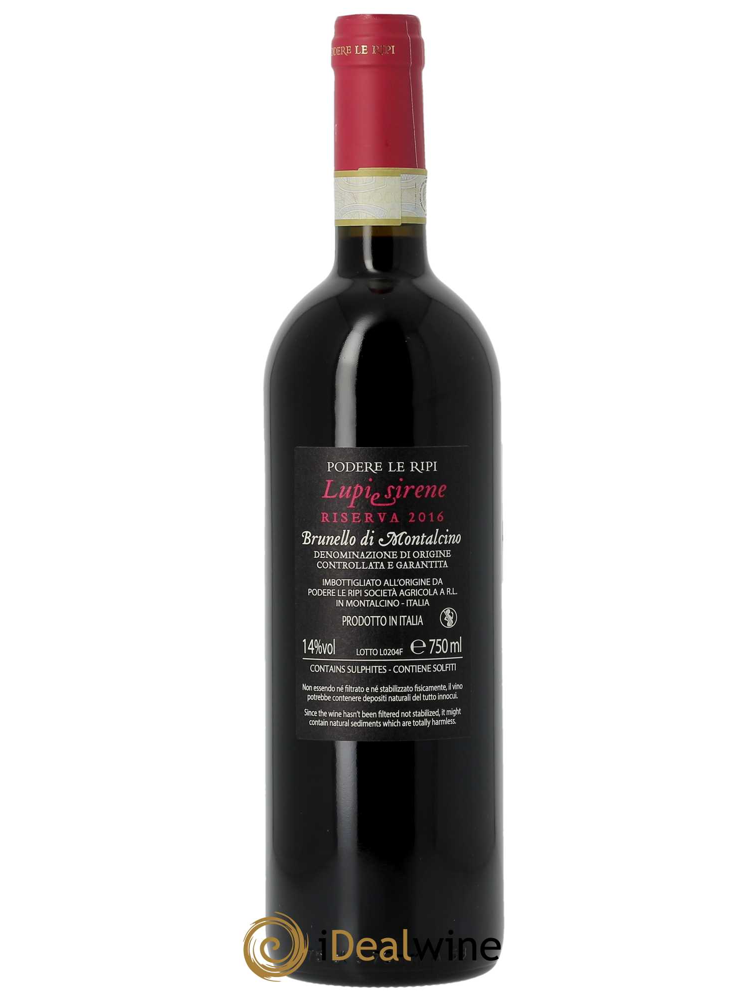 Brunello di Montalcino DOCG Lupi e Sirene Riserva Podere Le Ripi  2016 - Lot de 1 Bouteille
