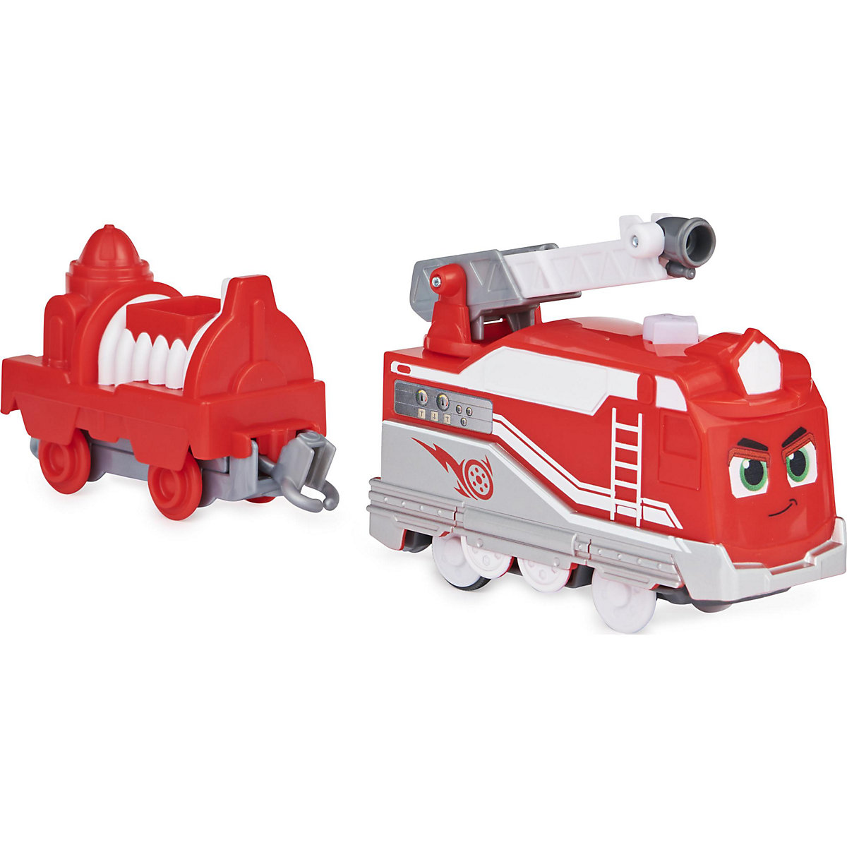 Mighty Express Motorisierter Zug Roter Retter mit Güterwaggon
