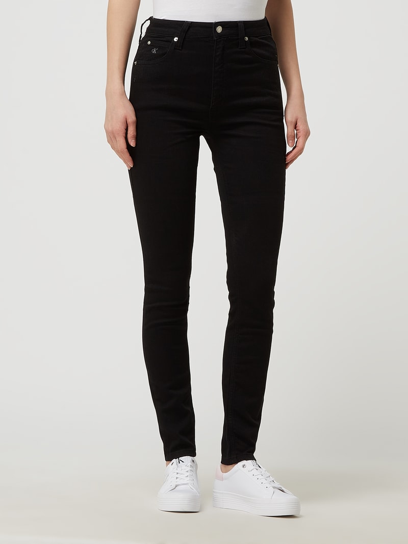 Skinny Fit High Rise Jeans mit Stretch-Anteil  in schwarz