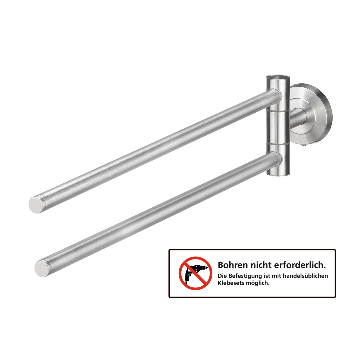 Weles AMARE Handtuchhalter, Silber, 2-armig
