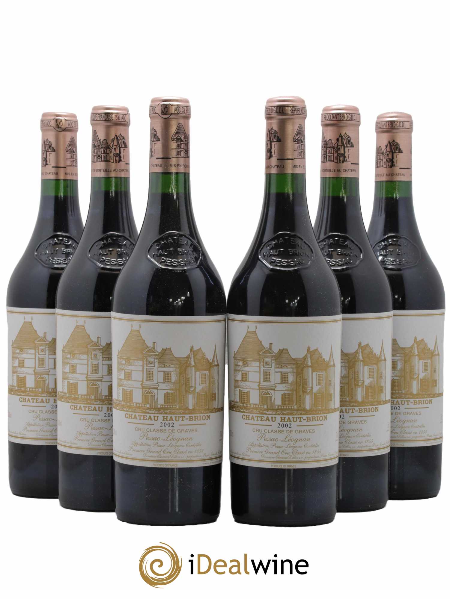 Château Haut Brion 1er Grand Cru Classé  2002 - Lot de 6 Bouteilles