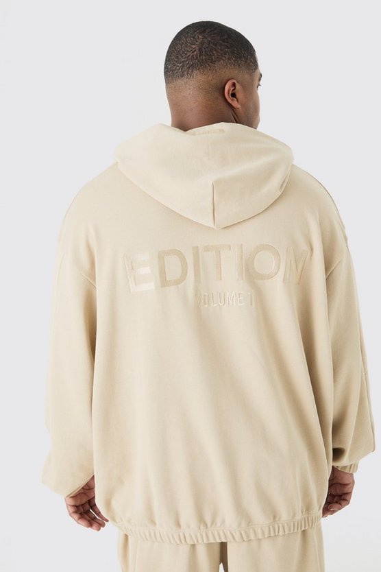 Plus Oversize Hoodie mit Edition Print