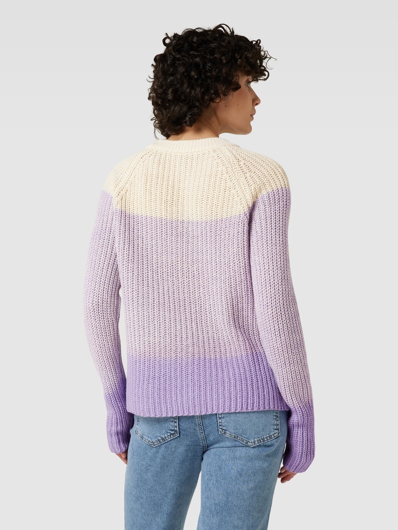 Strickpullover mit Blockstreifen Modell 'Remone' in flieder