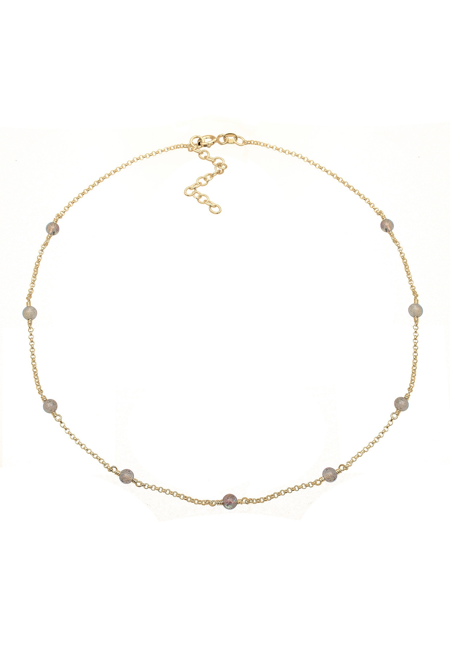 Elli ogrlica s točkicama za žene, boho labradoritne perle, 925 sterling srebro
