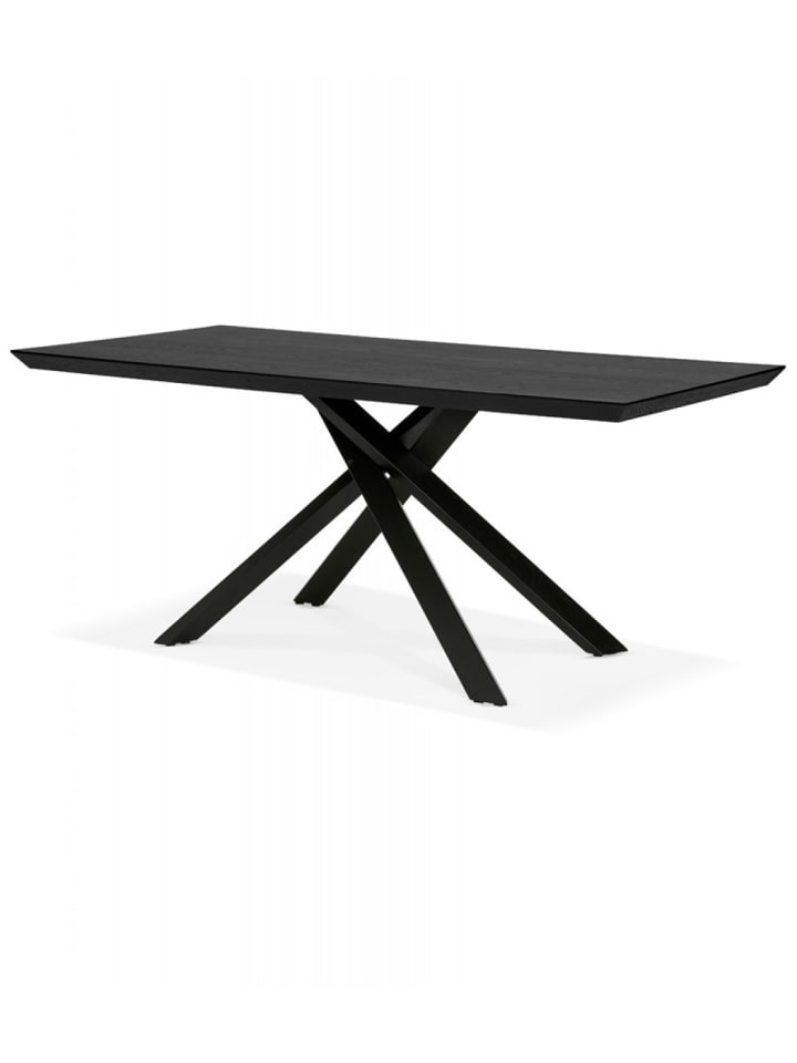 KADIMA DESIGN Esstisch Schwarz Holz Metall 200x100 cm | Industrie Stil in Schwarz günstig kaufen onesize