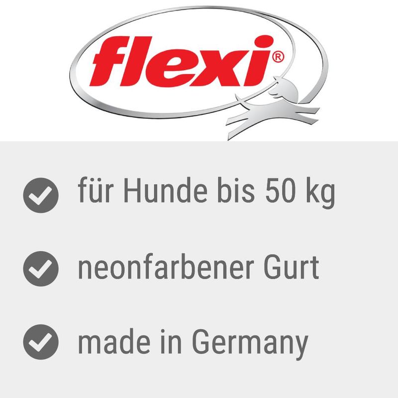 flexi Giant Gurt-Leine XL - schwarz / neongelb