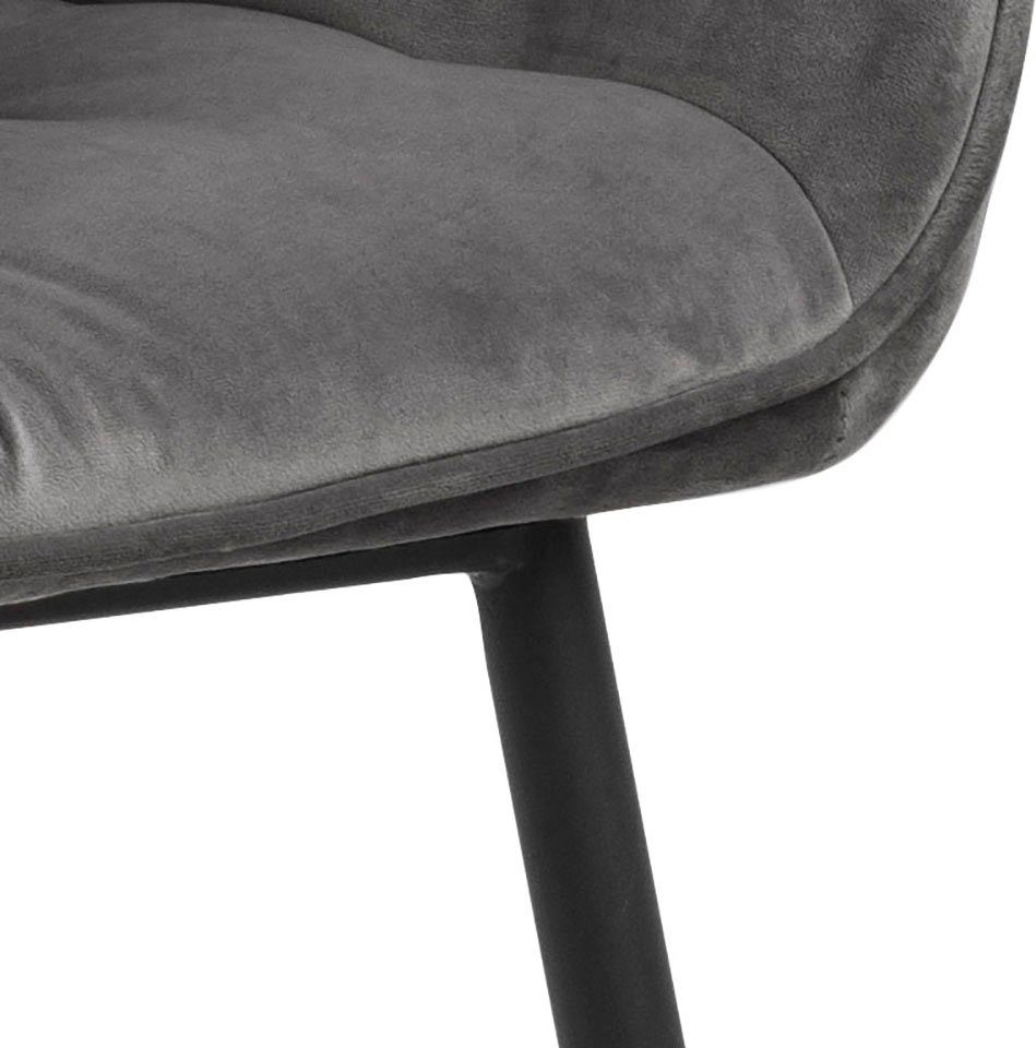 ACTONA GROUP Bistrostuhl (Set, 2 St), Samtbezug, mit Steppungen; Sitzhöhe 79cm