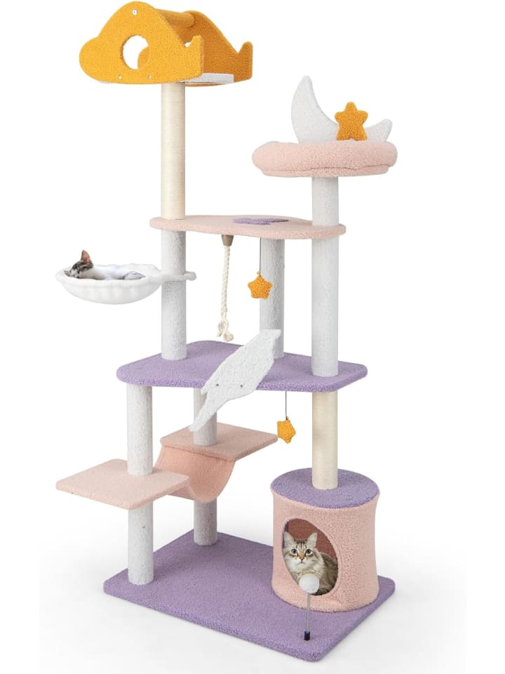 COSTWAY Kratzbaum 167cm in Lila günstig kaufen onesize