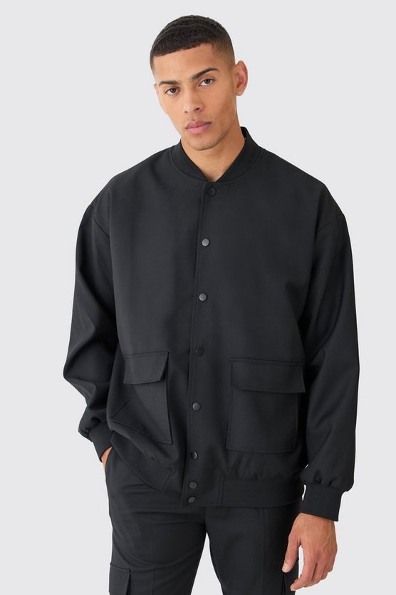 Oversize Bomberjacke mit Cargo-Taschen