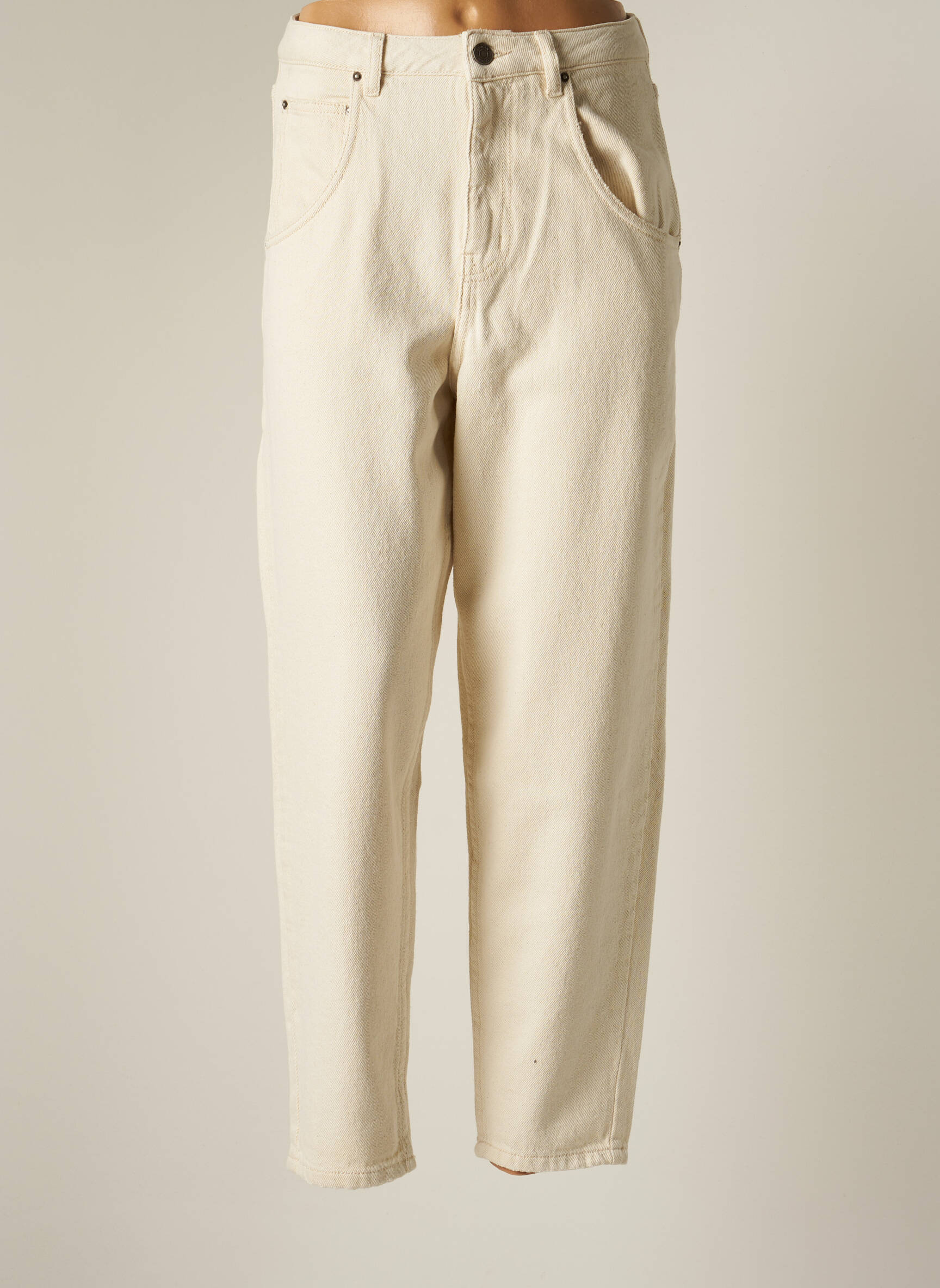 American Vintage Jeans Coupe Large Femme couleur beige