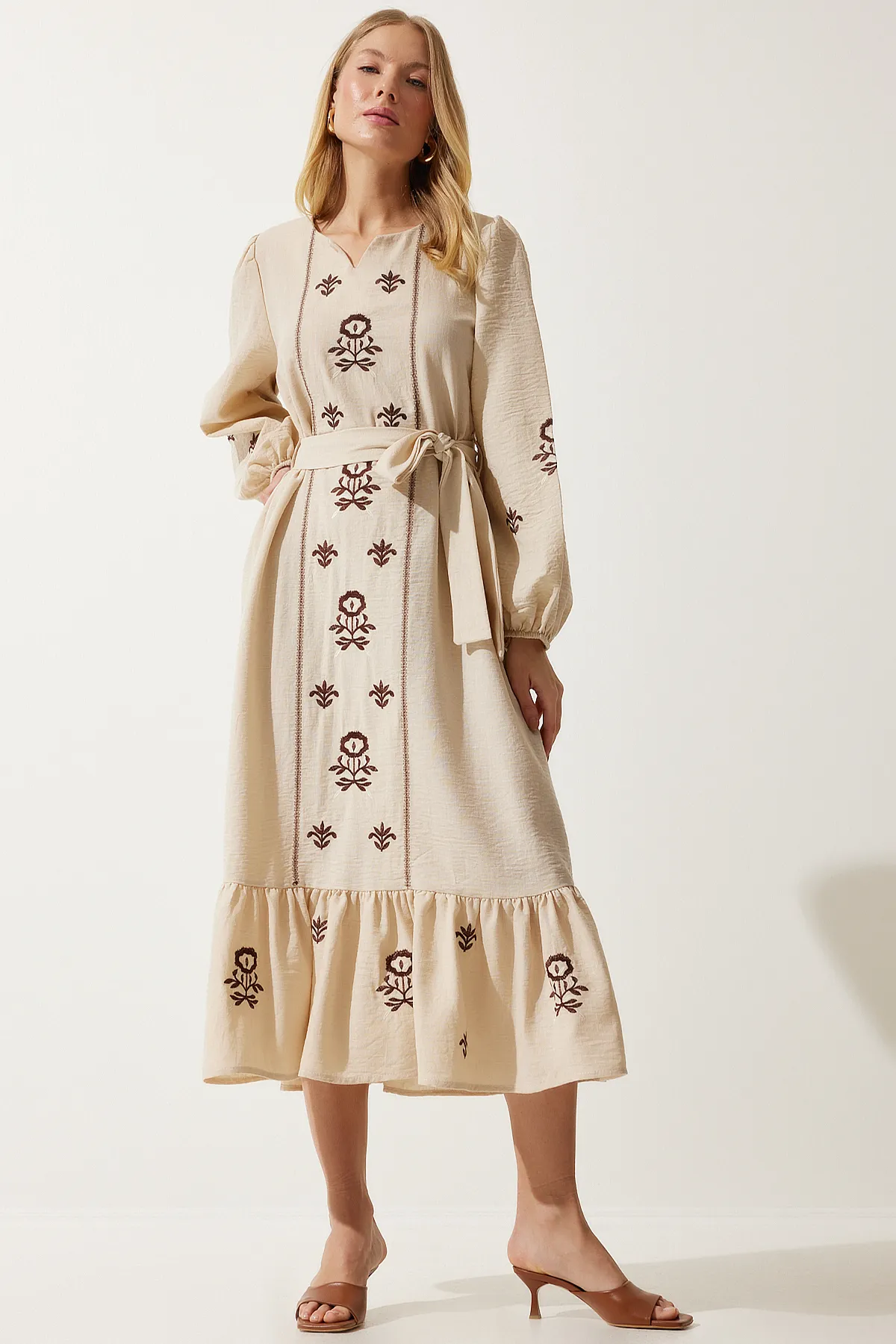 Happiness İstanbul  Kleid - Beige - A-Linie