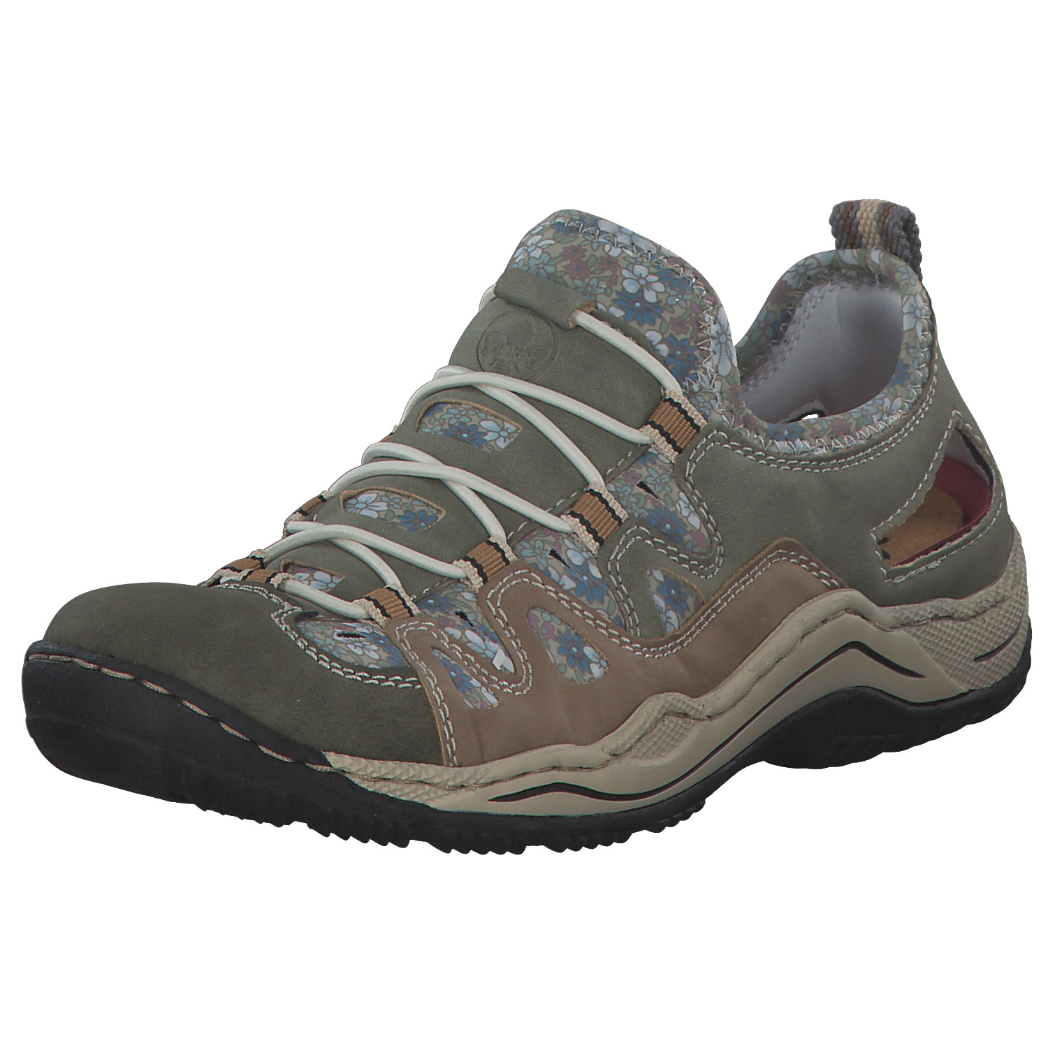 Rieker L0539, Slipper, Damen, liane/schilf/shell/kornblume